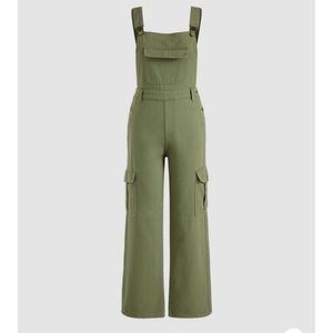 This is a size large cider brand army green CARGO OVERALLS